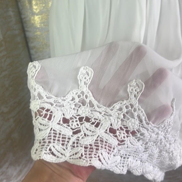 Zara Trafaluc White Crochet Lace Floral Dress Size XS - Picture 8 of 14